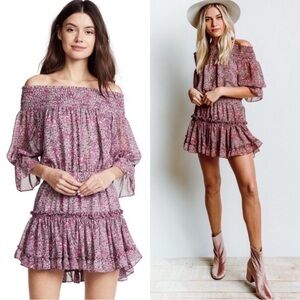MISA Los Angeles Castellar Floral Off The Shoulder Mini Dress